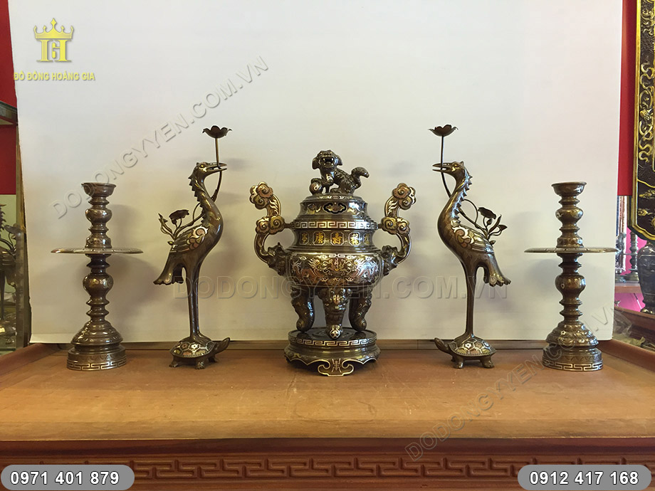 bộ ngũ sự khảm ngũ sắc 60cm